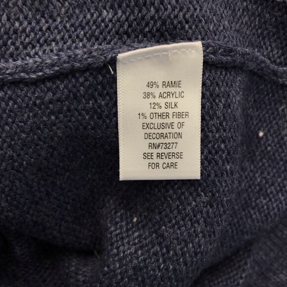 Croft & Barrow Blue Christmas Cardigan Holiday Full Zip Sweater Snowman - Picture 11 of 11